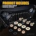 Xprite Matte Black Front Grille, Gladiator Vader Grid Grill Overlay Cover For 1997-2006 Jeep Wrangler TJ LJ