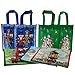 6 Pack Small Holiday Gift Tote Bags Reusable Material For Christmas Presents Cookies Candy Set
