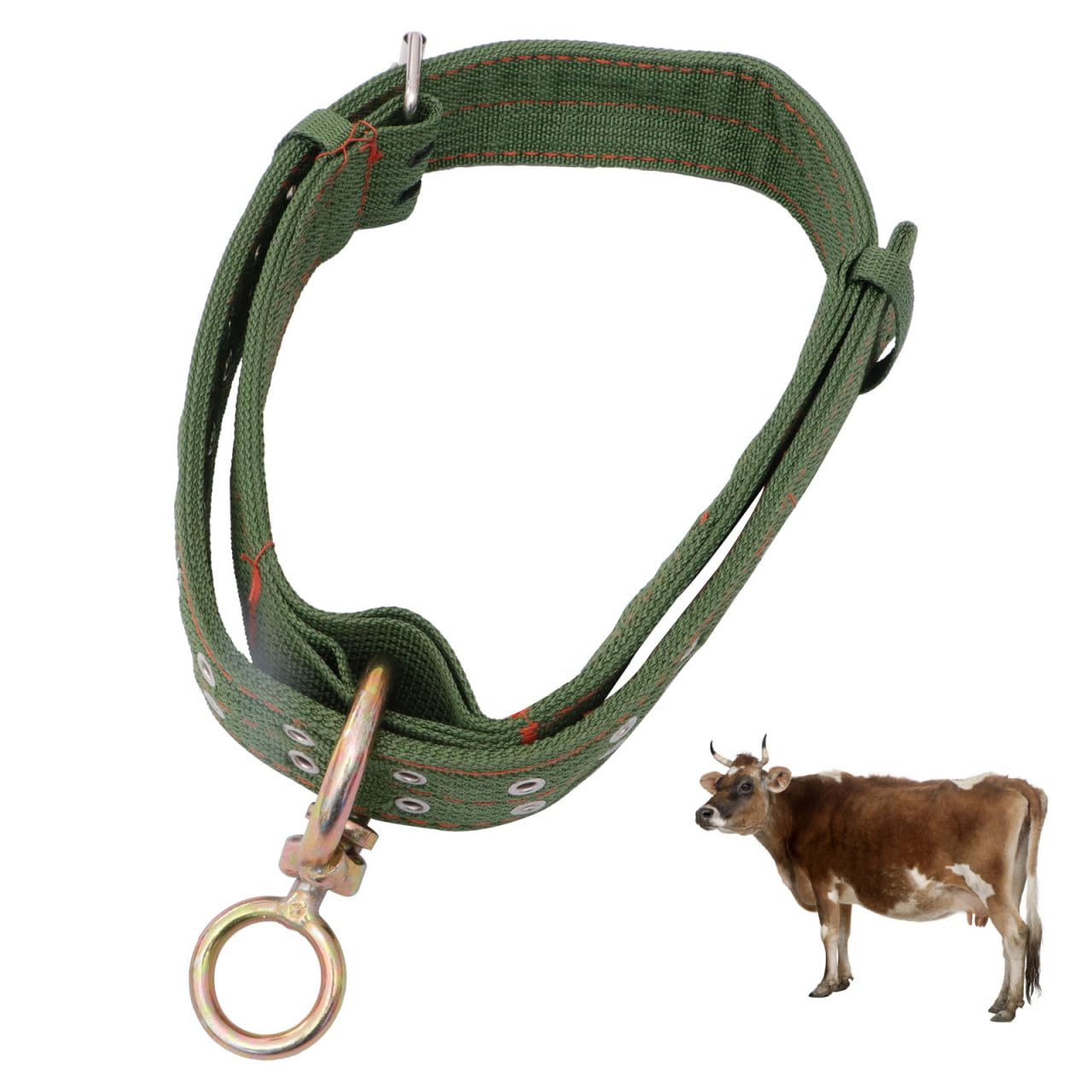 Cabilock Thickened Wear-Resistant Cattle Neck Collar 49.21In Durable Canvas Cow Halter with Explosion-Proof Buckle for Livestock Handling and Traction