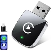 Mini Wireless CarPlay Adapter for iPhone,2 in 1 for Apple Carplay and Android Auto Adapter,Convert Wired to Wireless, Plug &amp; Play, USB to USB-C/Type-C, Stable Control &amp; No Delay, Black