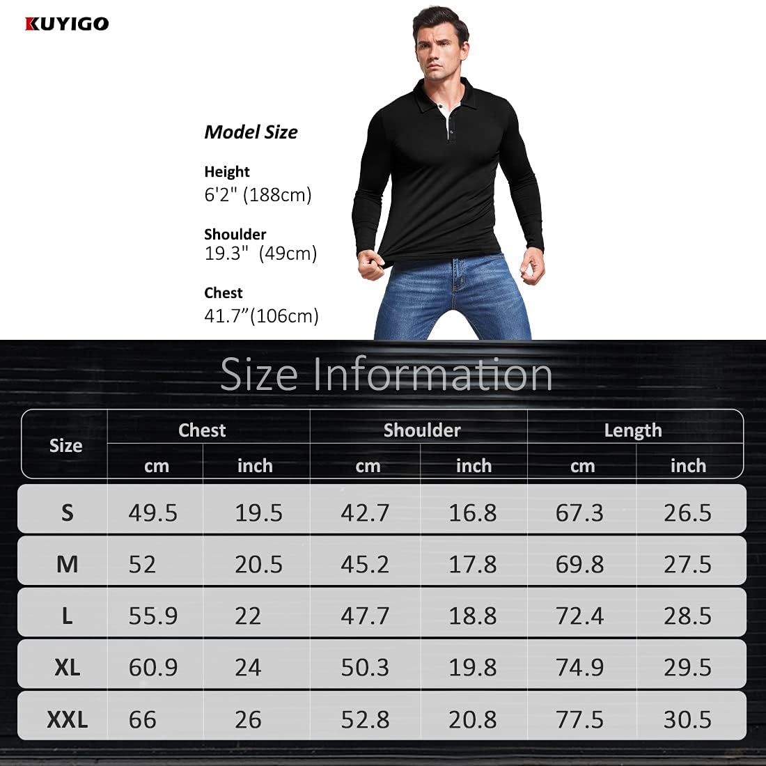 KUYIGO Hemd Herren Kurzarm Einfarbig Slim Fit Casual T-Shirts L Deep Teal 6