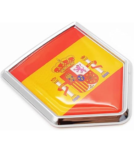 Spanien Stier Flagge Aufkleber - 7,6 Cm Bumper Sticker, 2 Stück, Vinyl, Wetterfest