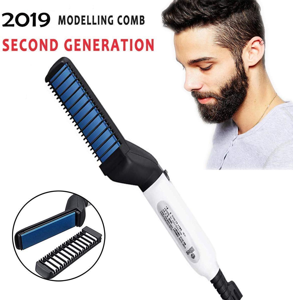Veu Quick Hair Styler For Men Electric Beard Straightener Massage