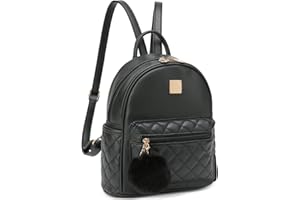 BARSINE Girls Fashion Mini Backpack Purse Small Cute Plaid Leather Women Backpacks Little Bag (Black)