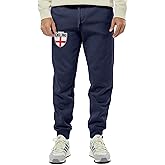 England Crest - UK United Kingdom National Soccer Cup Unisex Drawstring Fleece Jogger Pants (Small, Navy Blue)