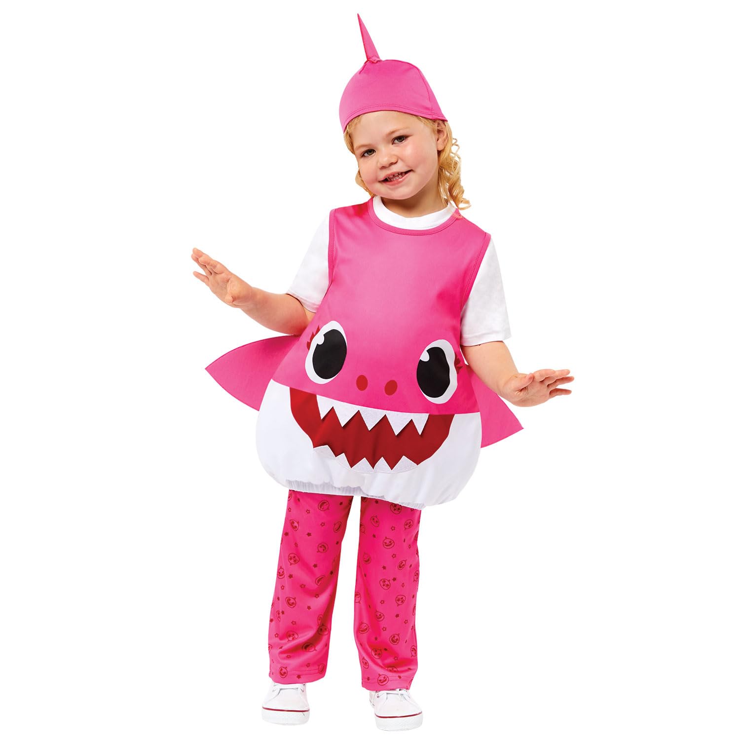 amscan (PKT) (9913327) Child Girls Baby Shark Pink Mummy Costume (2-3yr)