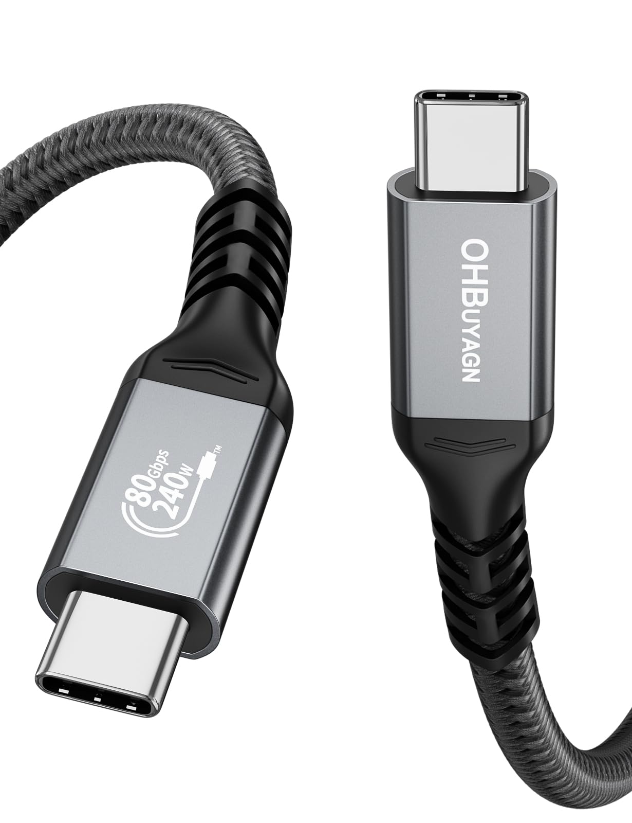 Photo 1 of 80Gbps USB 4 V2 Cable for Short Thunderbolt 4 Cable 1.64ft, Boost 120Gbps Bandwidth for 16K/Dual 8K, PD 240W Fast Charging for USB C Thunderbolt 5, MacBook, SSD, USB C Monitor, Dell XPS HP Lenovo PC