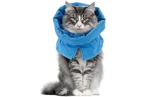 Leiksen Cat Cone Collar Soft, Cat Recovery Collar, Soft Cat Cone, Cat E Collar, Soft Cone For Cats,Cat Cones To Stop Licking, Cat Collar Licking, Donut Collar for Cats Adjustable Waterproof Lake BlueM
