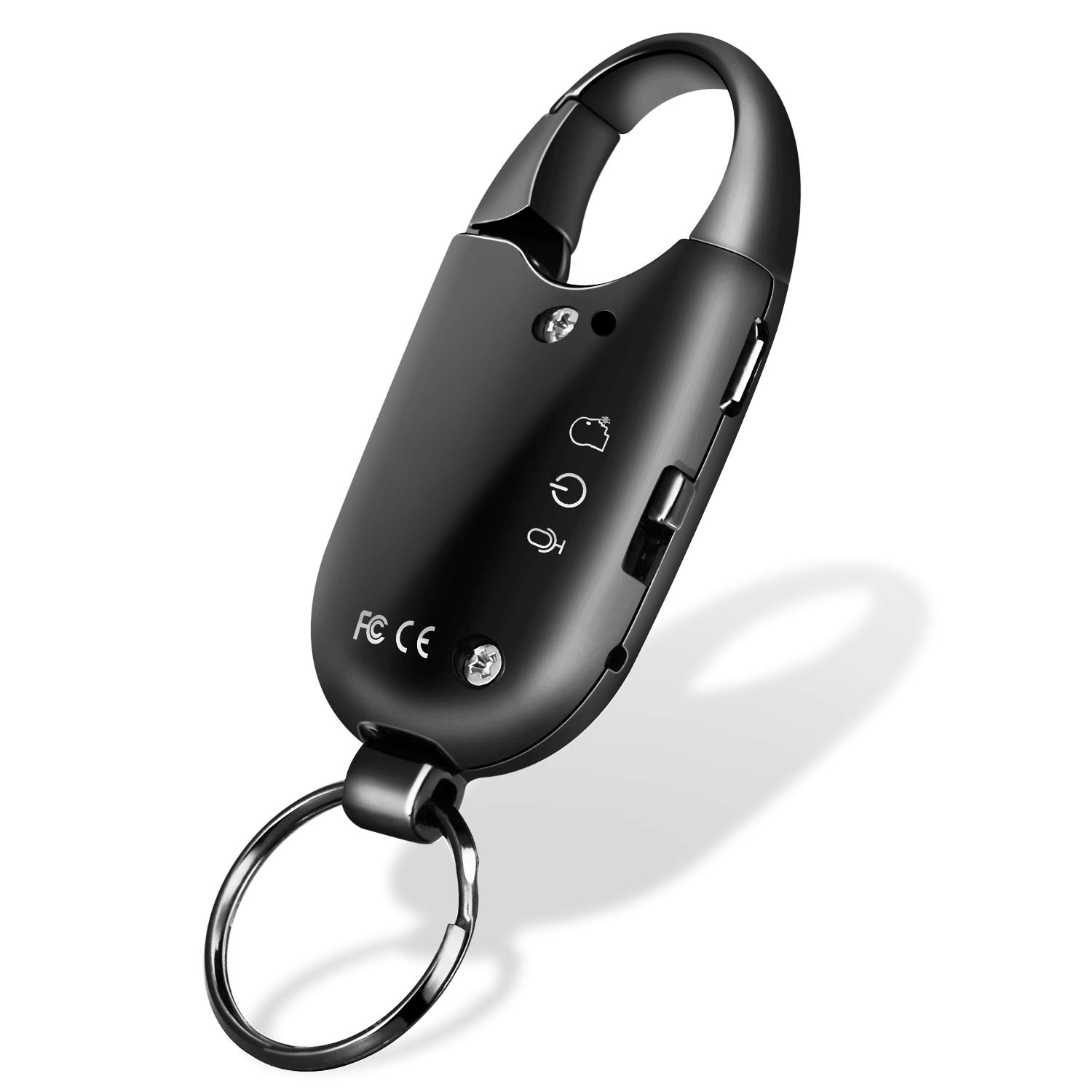Voice Recorder Keychain, Digital Voice Activated Audio Recorder with Playback Function, Rechargeable Key Ring Audio Recorder for Lectures Meetings Interviews Music 16GB