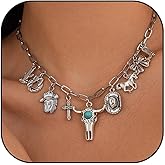 Frodete Western Necklace for Women Cowgirl Accessories for Women Country Concert Cowboy Necklace Jewelry Gifts