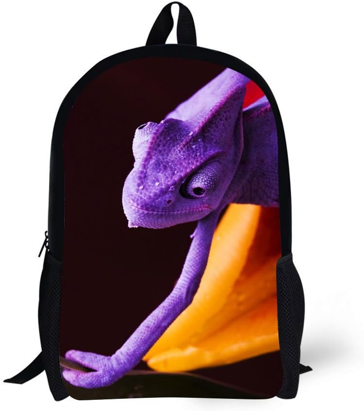 Book Bags for Kids 17 Inch Animal School Bags (Chameleon 2
