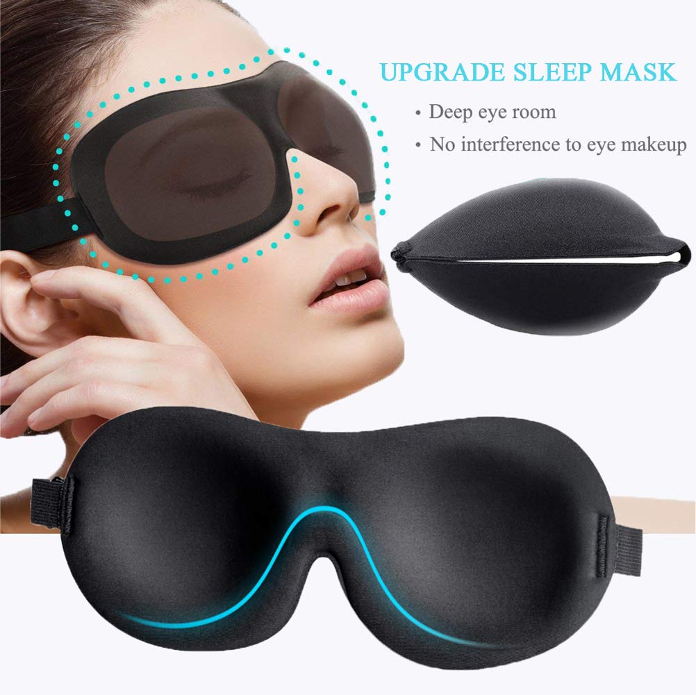 Sleep Mask, 2 Pack Upgraded 100 Blackout Sleeping Mask, Super Soft