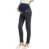 AFITNE Women's Maternity Jeans Over The Belly Stretchy Pull On High Waist Skinny Pregnancy Denim Pants with Pockets 28”/30”