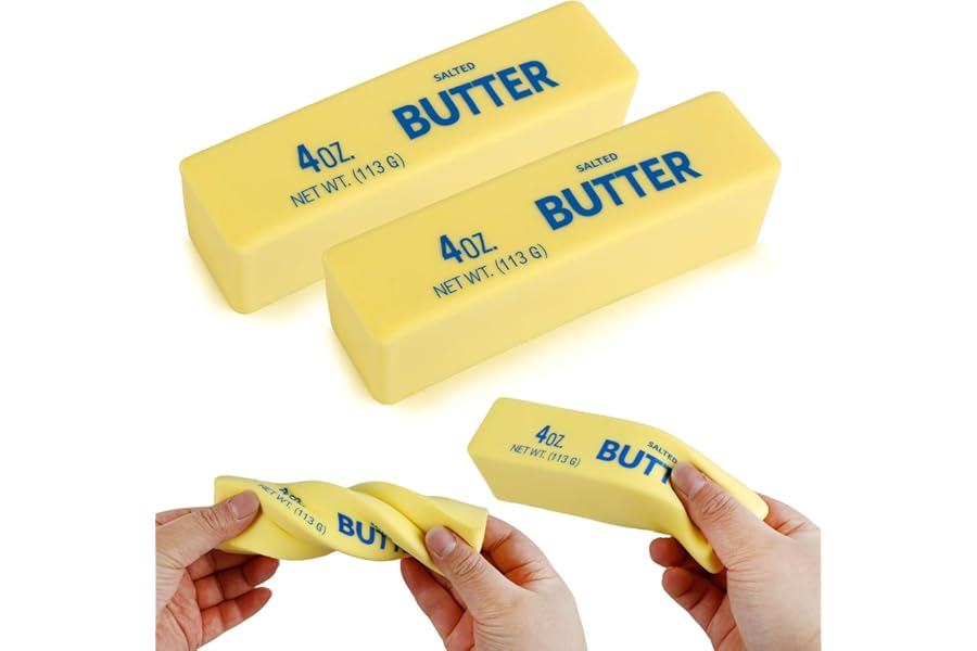 Butter Squishy- Slow Rising Fidget Toys, Novelty Stress Relief Butter Squeeze Toy for Adults & Kids, Party Favors Gift Sensory Toy (1 PC)
