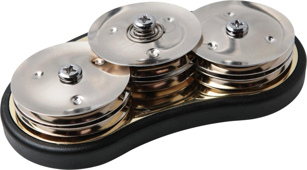 LP Latin Percussion Cajón Jingle Click, Cajónzubehör, 3 Paar Stahlschellen, flexible Platzierung mittels Klettband, LP477