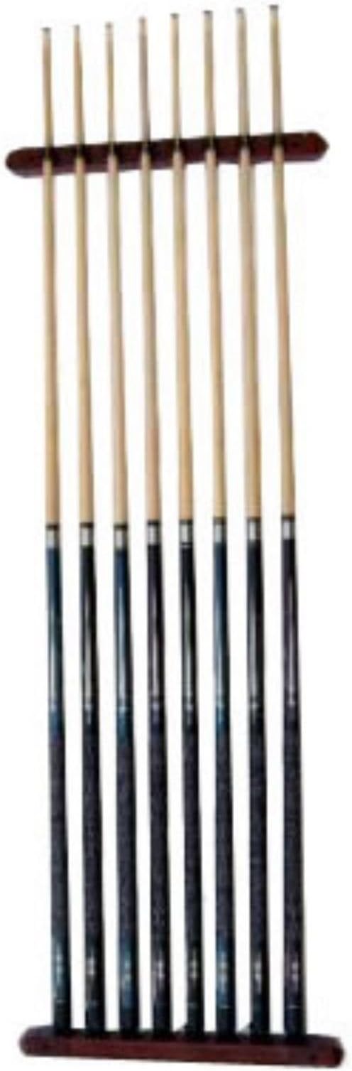 Cue Rack Only - 8 Pool - Billiard Stick - Wall Rack - Holder Mahogany Finish