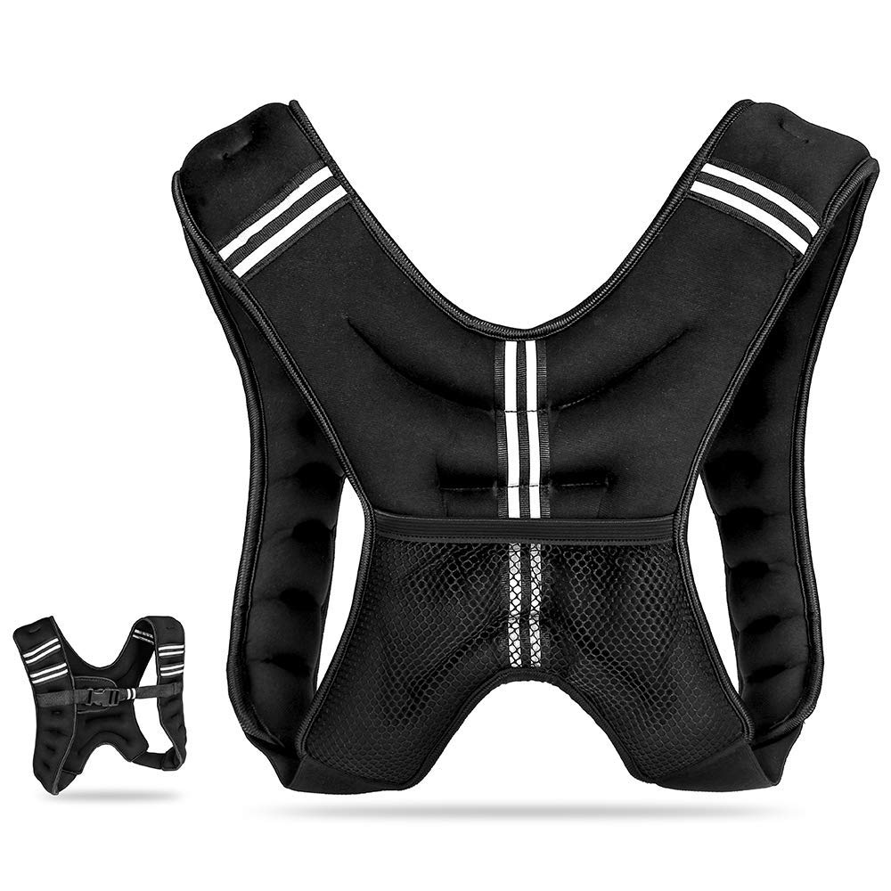 JBM Weighted Vest Weight Vest 5kg Neoprene Quality Sand Filling Soft for Workout Cross fit Fitness Strength Training Gym Walking Running Cardio Weight Loss Muscle Building - One Size Fit Most