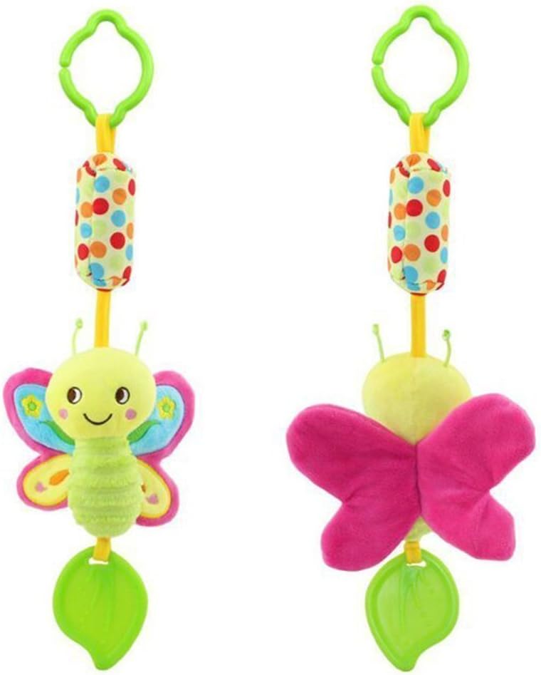 LVEDU Pushchair Hanging Animal Plush Toys Hanging Rattles Toy Cute Clip on Pram Toys