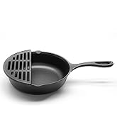 LOCEHNGY 10 Inch enamel coated Cast Iron Skillet - Smooth Polished Surface with fry deck,No pretreatment required, not prone to rusting,is free from PFAS and chemical coatings.