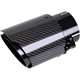 Carbon Fiber Exhaust Tip 2.25" Inlet to 4"Outlet, Universal Tailpipe 2.25 Inch Exhaust Muffler Tip (Gloss)