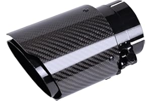 JIAREAR Carbon Fiber Exhaust Tip 3" Inlet to 4"Outlet, Universal Tailpipe 3 Inch Exhaust Muffler Tip (Gloss)