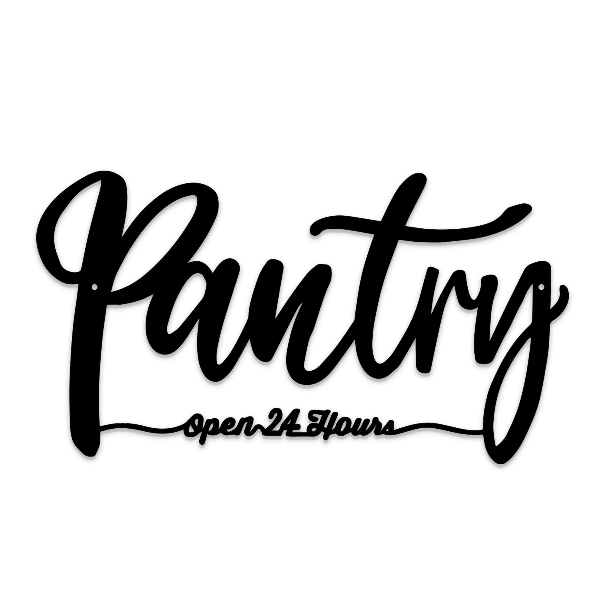 Photo 1 of **HAS SCRATCHES ON MATERIAL** Metal Pantry Sign For Kitchen, Pantry Wall Decor, Rustic Farmhouse Kitchen Decorations Wall, 13.4 X 7.4 inches, Black