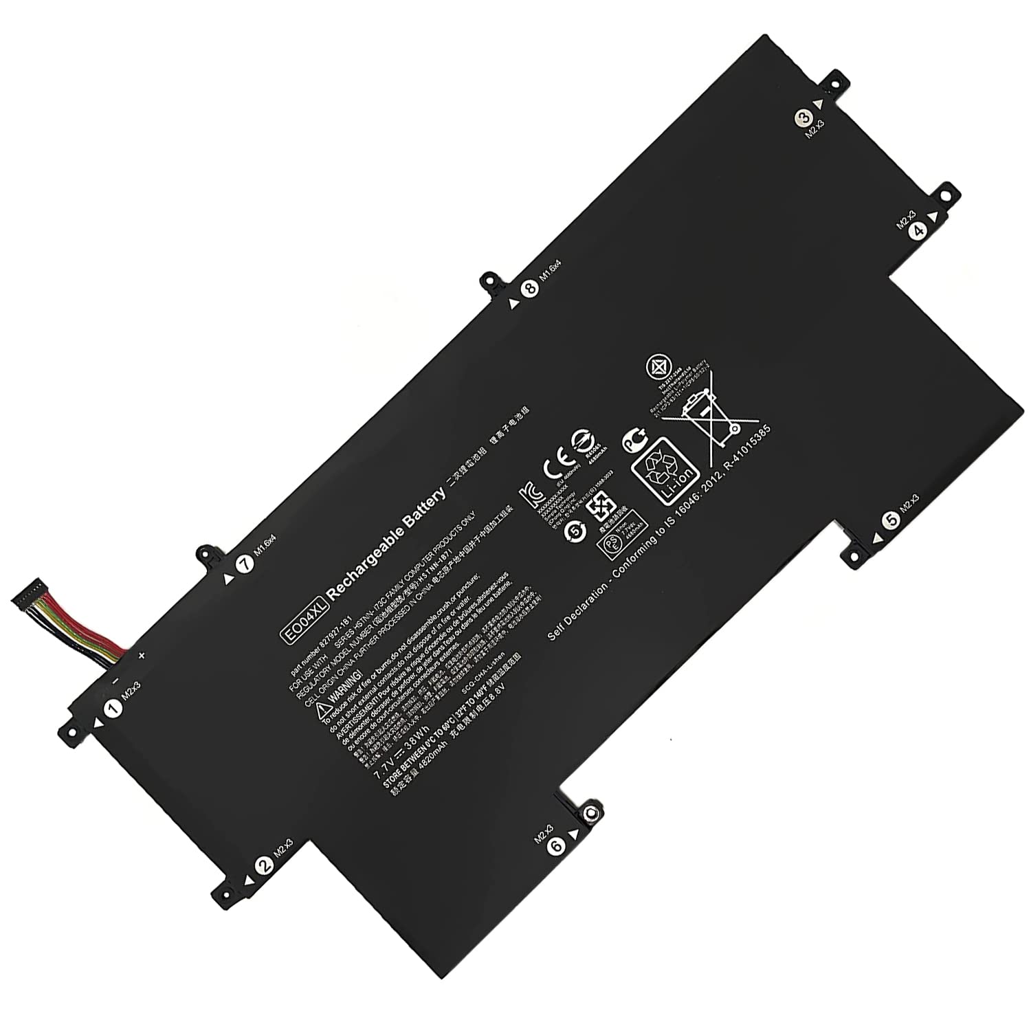 XITAIAN 7.7V 38Wh EO04XL E004XL Replacement Laptop Battery for HP EliteBook Folio G1 827927-1B1 827927-1C1 828226-005 HSTNN-I73C HSTNN-IB71 HSTNN-IB7I