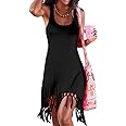 pinziko Women's Summer Swimsuit Beach Dress Bathing Suit Cover Up Vacation Fringe Dresses