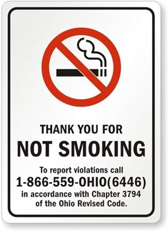 Pretty Decorations 12x16,Thank You for Not Smoking to Grade