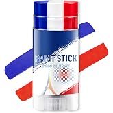 Blue White and Red France Face Paint Sticks for World Cup Fans; Sweat-Resistant, High-Pigment Face Paint Sticks Suitable for Sports Such As Soccer, Rugby, Softball, Baseball &amp; Hockey.