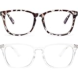 livho 2 Pack Blue Light Blocking Glasses, Computer Reading/Gaming/TV/Phones Glasses for Women Men,Anti Eyestrain & UV Glare (