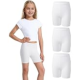 Somaibo 3 Pack Girls Bike Shorts Kids Cotton Cartwheel Athletic Gymnastics Shorts for Running Dance