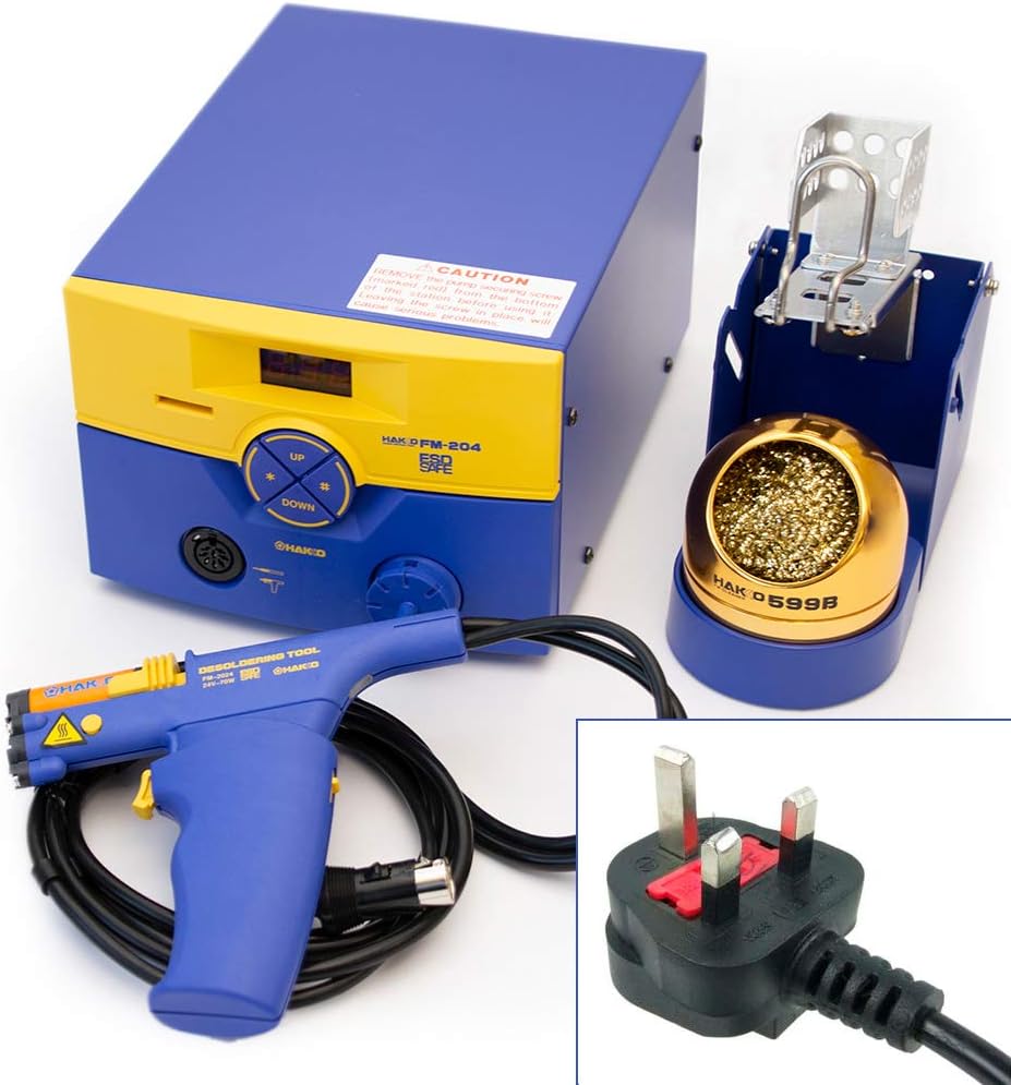Hakko FM-204 Self Containted Desoldering Station and Desoldering Tool 230V BS Plug