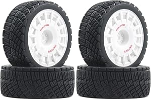 Lifehead 67mm RC On-Road Rally Car Tires and Wheels for 1/10 RC On-Road Touring Drift Car HSP Tamiya XV01 TT01 TT02B HPI Kyosho FAZER MK2 /12mm Hex