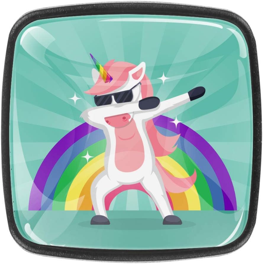 Xingruyun Pomos y Tiradores Rainbow Unicorn Blue Perillas de gabinete