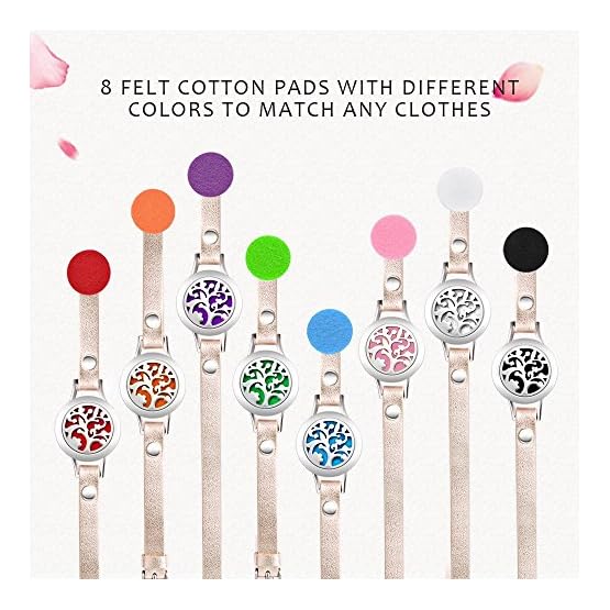 Essential-Oil-Diffuser-BraceletStainless-Steel-Aromatherapy-Locket-Bracelets-Leather-Band-with-8-Color-PadsGirl-Women-Jewelry-Gifts-for-Mom Essential-Oil-Diffuser-BraceletStainless-Steel-Aromatherapy-Locket-Bracelets-Leather-Band-with-8-Color-PadsGirl-Women-Jewelry-Gifts-for-Mom
