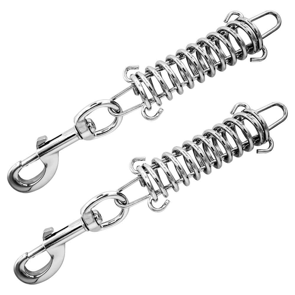 Photo 1 of 2-Pack Dog Leash Shock Absorber Spring, 300LB Heavy Duty Metal Spring Buckle - Anti-Pull Tension Relief for Large Dogs, Prevent Arm Strain & Neck Injury, Waterproof Rustproof (Fit All Leashes)