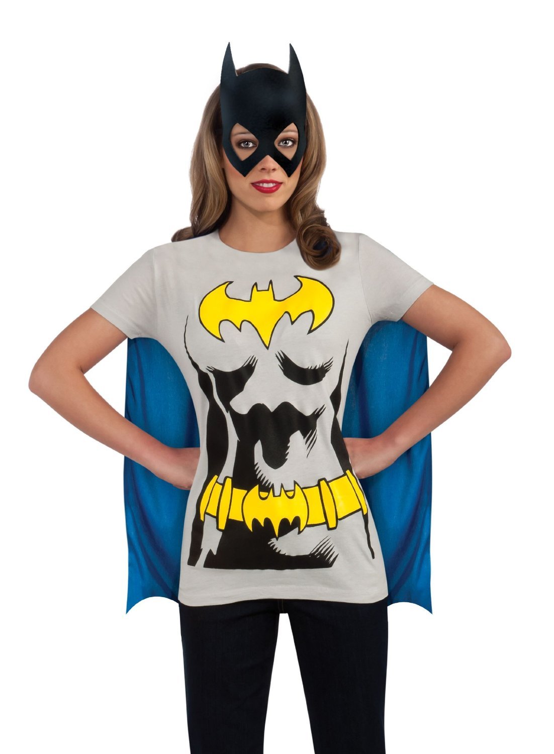 Batgirl Costume, Womens Batgirl Logo Grey Costume TShirt, Medium, (USA