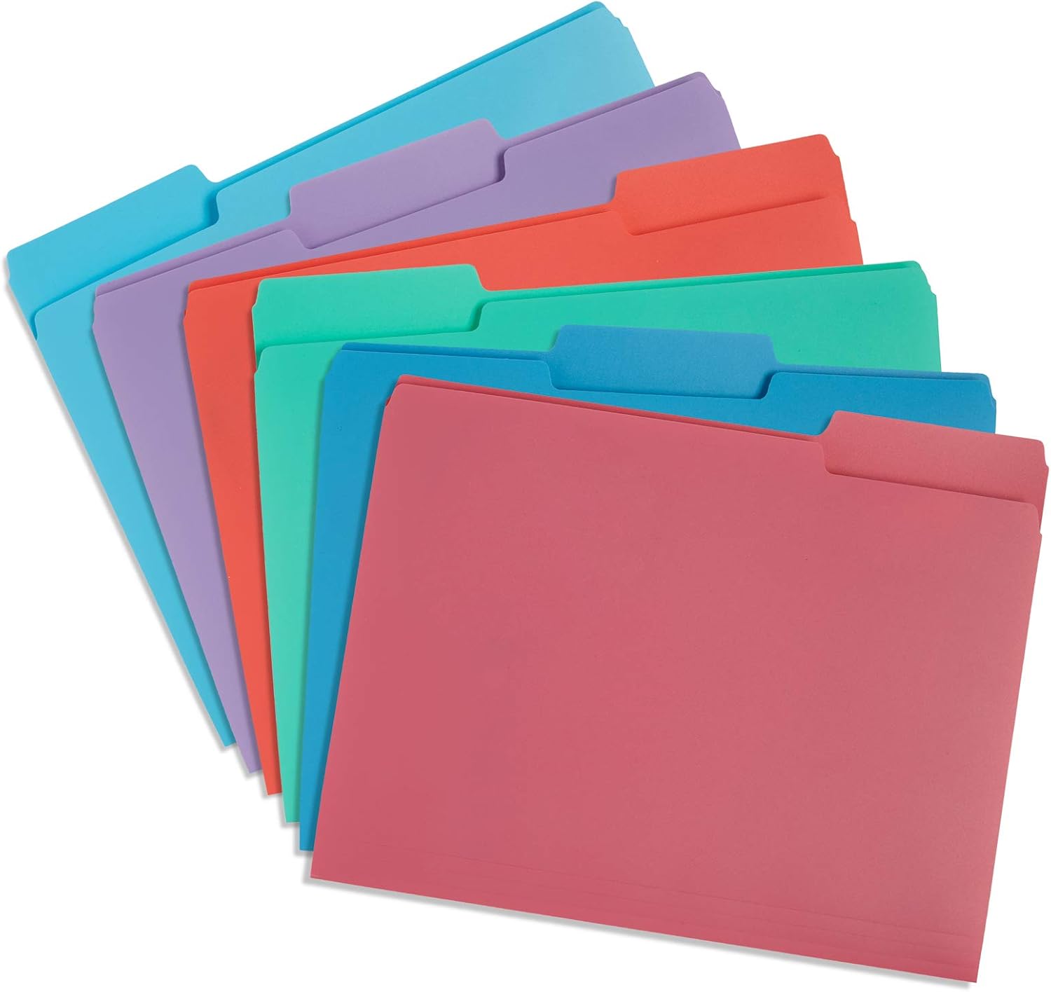 Blue Summit Supplies 30 Gem Tone Plastic File Folders, 1/3