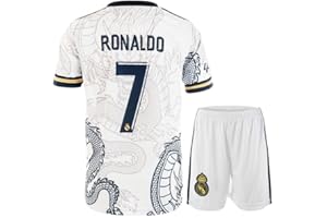 Pitch and Trek Madrid Ronaldo Dragon Kids Soccer Jersey Shirts Football Futbol Socks Gift Set Youth Sizes