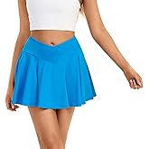 Blaosn Womens Mini Tennis Skirt Athletic Workout Golf Short Flowy Crossover Pleated Skirts with Pocket Cute Clothes Summer