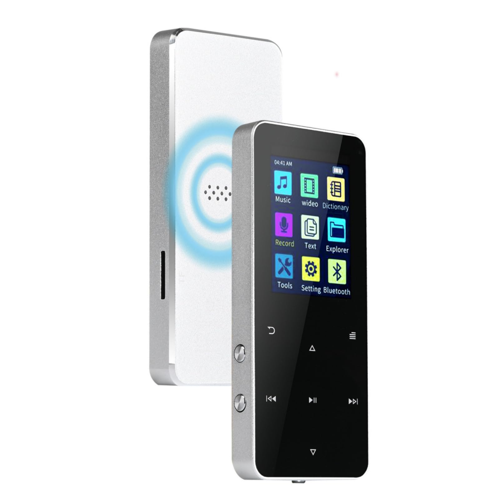 8GB MP3 Music Players, 2 Inch HD Screen Portable HiFi Lossless Sound MP3 Player with Electronic Book,FM Radio,Voice Recording, Up to 128GB (Silver)