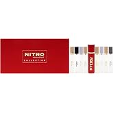 Nitro Collection by Dumont for Men &ndash; 9pc Mini Gift Set: 8 x 0.34oz EDP Vials (Black, Green, Intense, Platinum, Red, White, Blue, Nitro Pour Homme) + Travel Spray Case