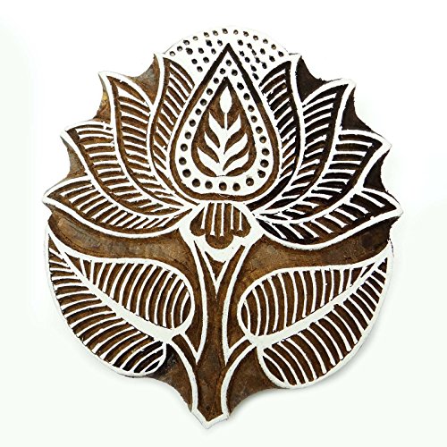 Handcarved Lotus Printing Block Wood Block Texile Stamp Block print