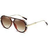 Chicid Oversized Aviator Sunglasses for Women, Retro Aviator Sun Glasses Tangle Free Designer