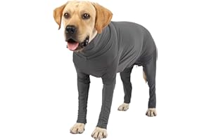 Etdane Recovery Suit for Dogs Surgery Suit Female Spay Dog Surgical Recovery Suit Male Dog Onesie for Surgery Female Anti Licking Wounds Dog Shedding Suit Grey/XXX-Large