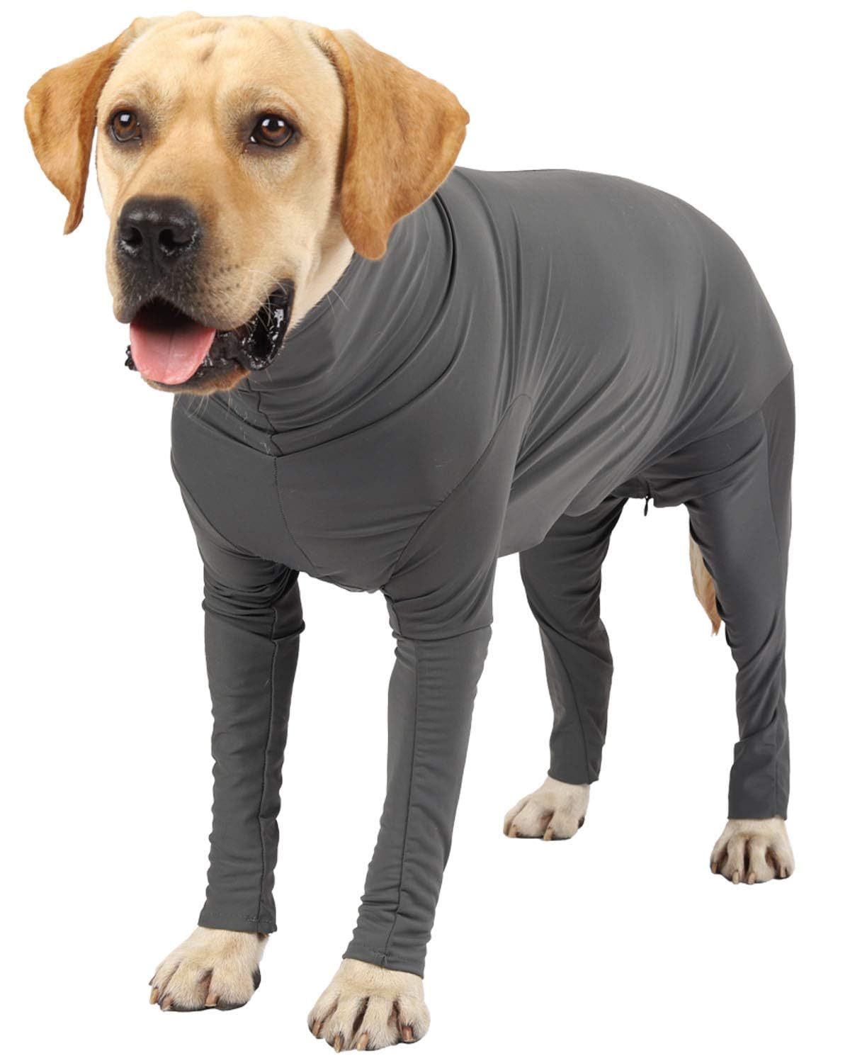 Due Felice Dog Surgery Recovery Suit Dog Onesie for Female Male Dogs Surgical Recovery Suit After Surgery with Legs for Small Medium Large Dogs Grey/XS