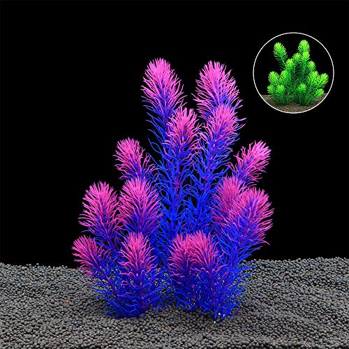 CousDUoBe Aquarium Decor Fish Tank Decoration Artificial Aquatic Plants (Purple 12-inch)