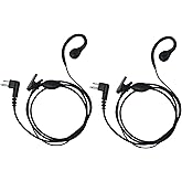Klykon Walkie Talkie Headset with Mic Ptt Compatible with Motorola Cp200d Rdm2070d Cp200 Cp185 2 Way Radio 2 Pin C Shape，2 Pack