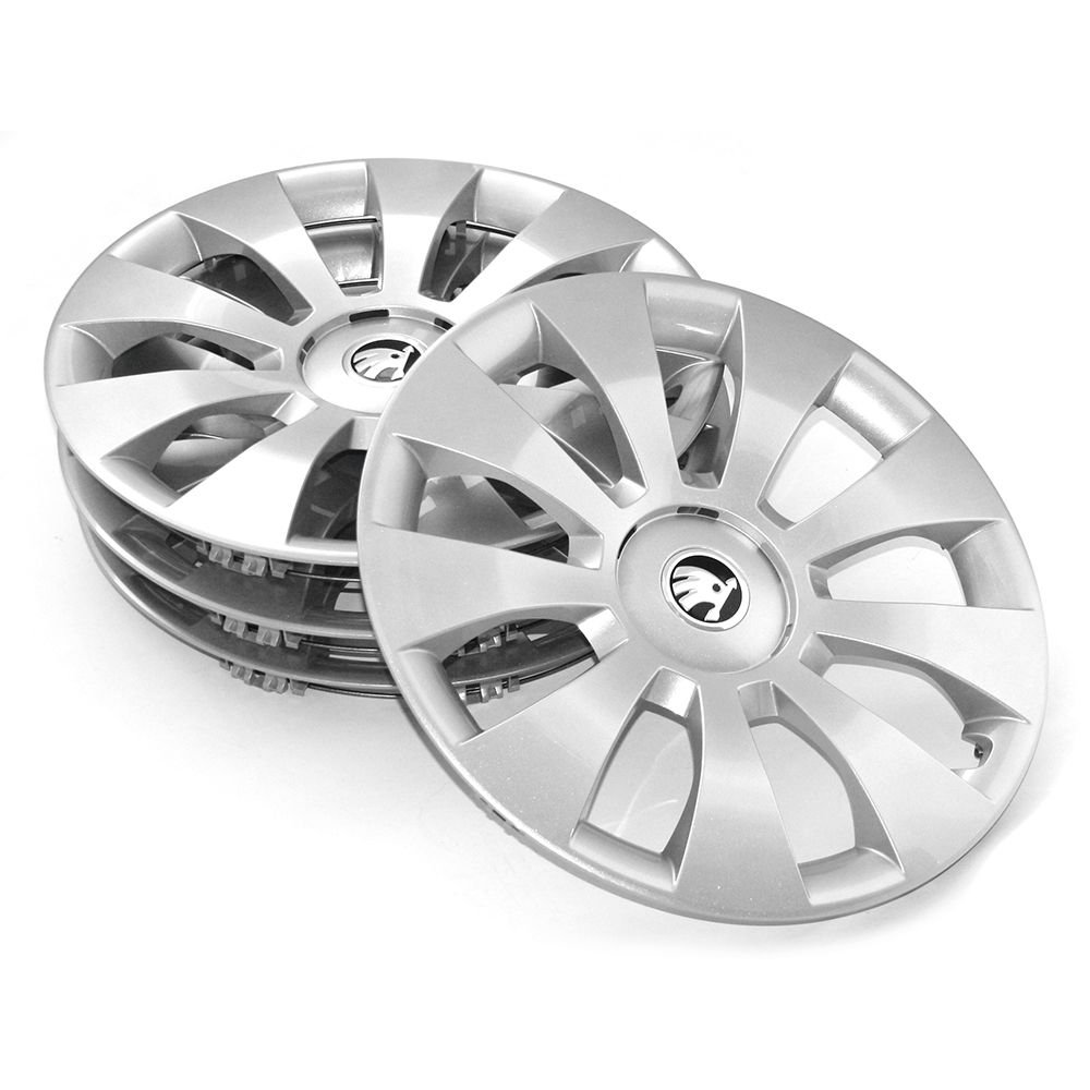 Skoda Hermes 3V0071456 Hub Caps 16 Inch Wheel Trims 6.5Jx16 Steel Rims Set of 4